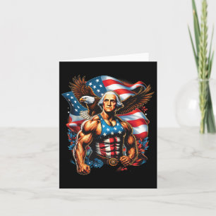 Carte 4 juillet Patriotique Funny George Washington juil