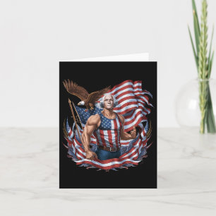 Carte 4 juillet Patriotique Funny George Washington juil