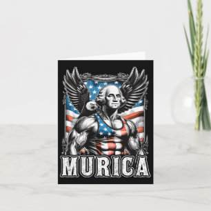 Carte 4 juillet Patriotique Funny George Washington juil