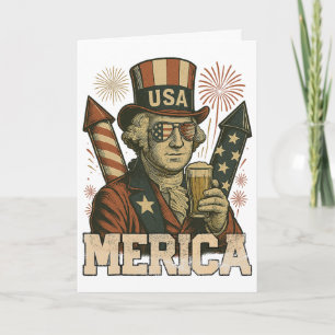 Carte 4 juillet patriotique Merica George Washington jui