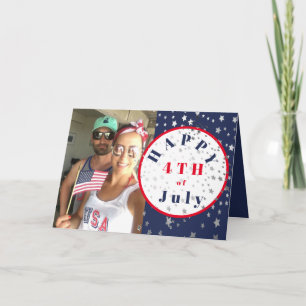 Carte 4 juillet photo Red White Blue Stars