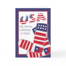 4 juillet pour les deux mes mamans Chaussettes pat