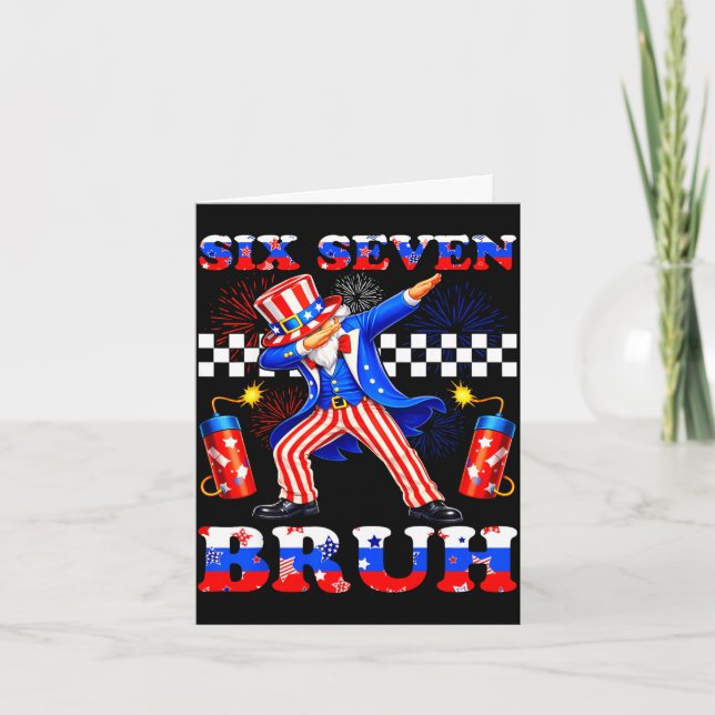 Carte 4 juillet six sept bruh oncle sam dabbing 67 (Devant)
