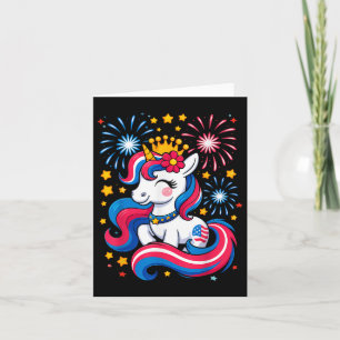 Carte 4 juillet Unicorn Girls Enfants Toddler mignonne A
