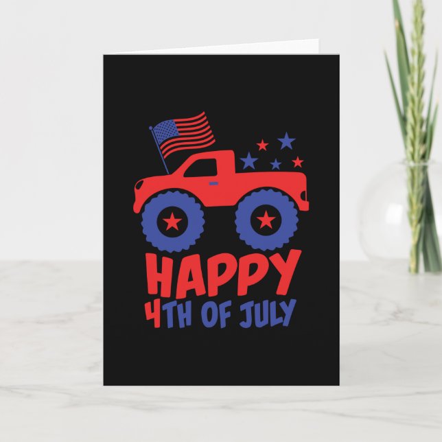 Carte 4 juillet USA Kids Monster Truck (Devant)