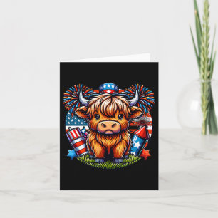 Carte 4 juillet Vache Patriotique Cute Cow Farmer