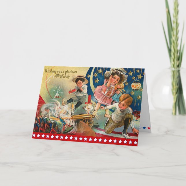 Carte 4 juillet vintage (Devant)