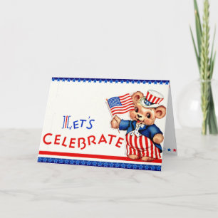 Carte 4 juillet vintage