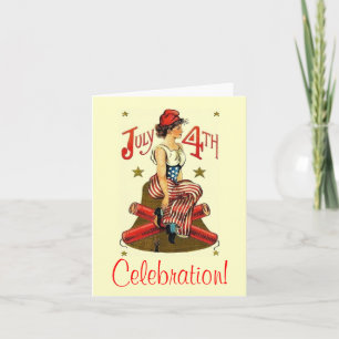 Carte 4 juillet vintage américaine !