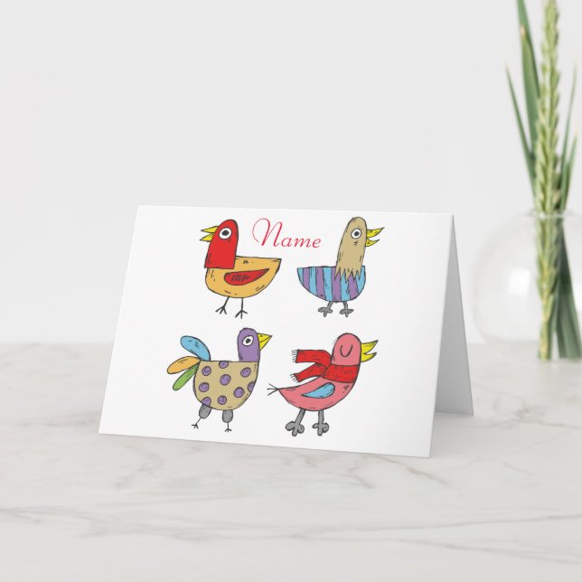 Carte 4 Oiseaux amusants Thunder_Cove (Devant)