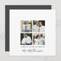 4 photo collage Premier anniversaire Custom Grey