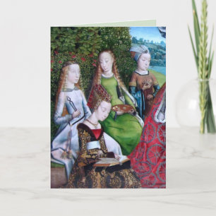 Carte 4 saintes féminines dans un jardin (détail; M 070)
