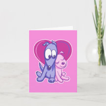 Carte 4 x 5,6 pouces Skootle et Moon Pink Valentin