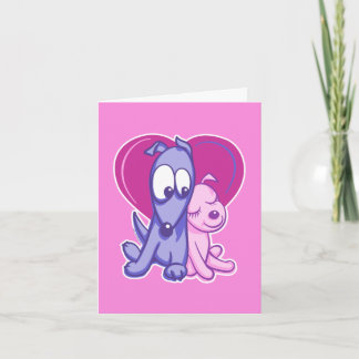 Carte 4 x 5,6 pouces Skootle et Moon Pink Valentin