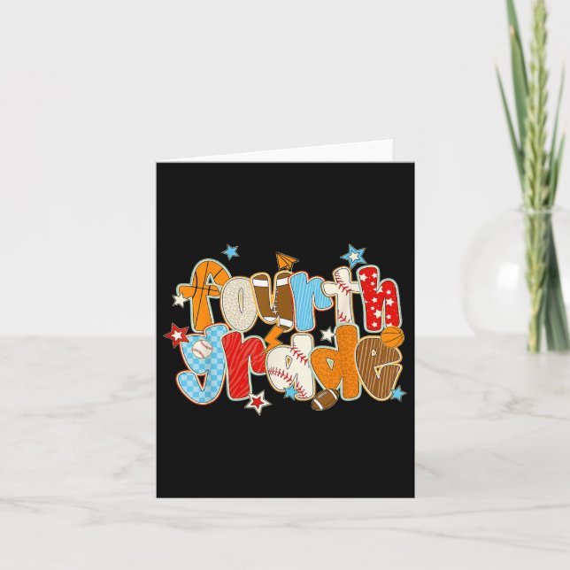 Carte 4e année garçons de baseball de baseball de baseba (Devant)