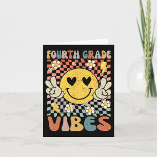Carte 4e année Vibes 4e année Retro Enseignant 1er jour