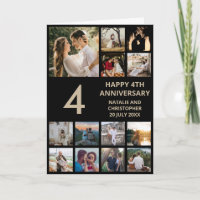 4e anniversaire 13 Photo Collage noir et or