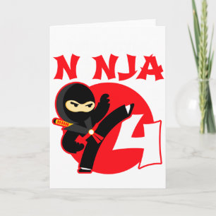 Carte 4e anniversaire 4 ans Enfants Fête Petit Ninja 4