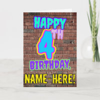 4e anniversaire - Amusant, Graffiti urbain inspiré