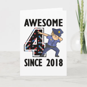 Carte 4e anniversaire Cadeau Officier de police Garçon N