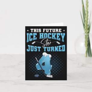 Carte 4e anniversaire de hockey sur glace