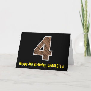 Carte 4e anniversaire : Nom + Faux Motif de céréales en 