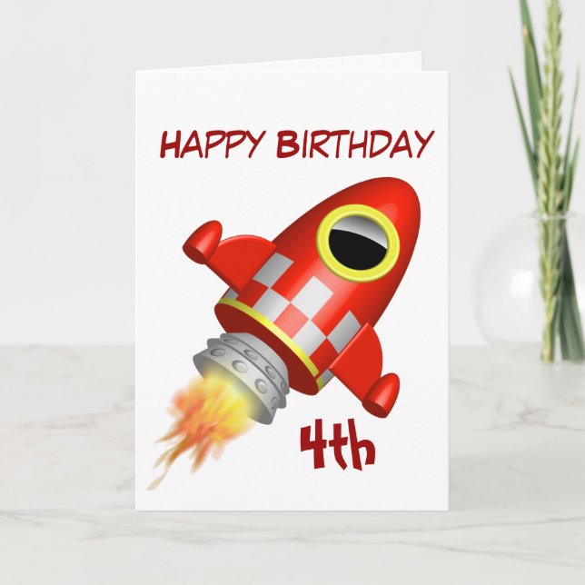 Carte 4ème petit thème de Rocket de joyeux anniversaire (Devant)