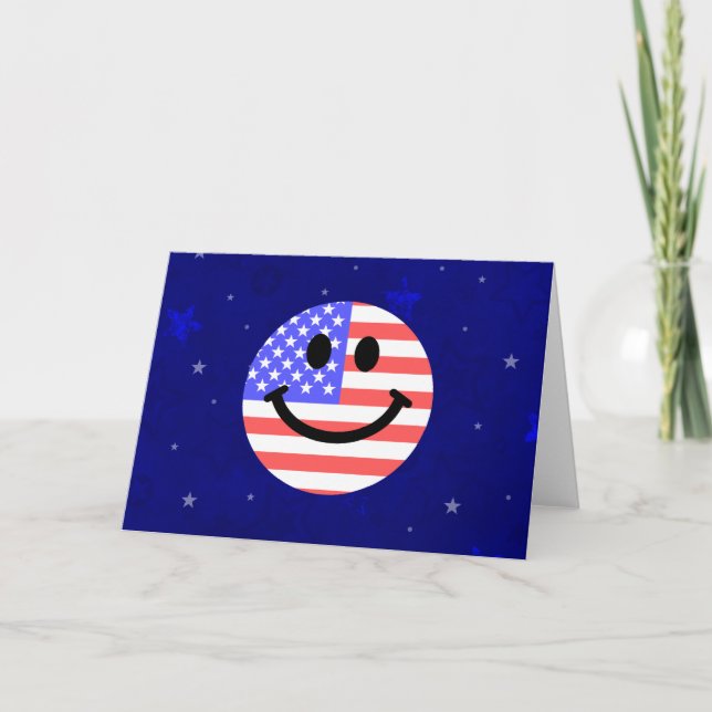 Carte 4th of July American Flag face (Devant)
