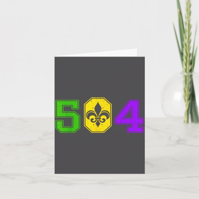 Carte 504 Mardi Gras New Orleans Louisiana Carnival Men  (Devant)