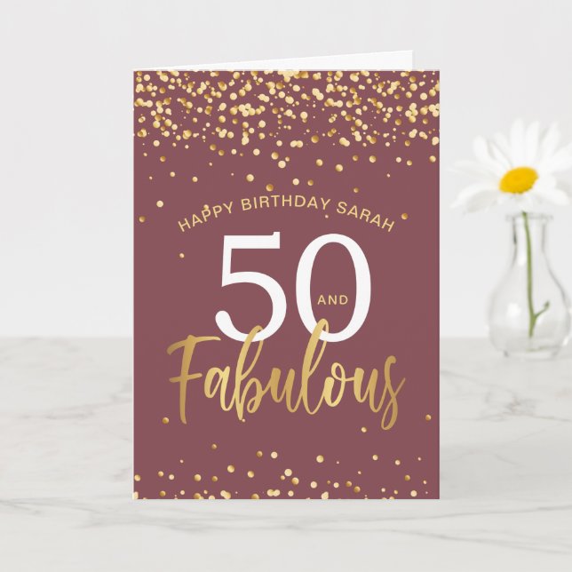 Carte 50 ans et fabuleux anniversaire élégant (Petite plante)