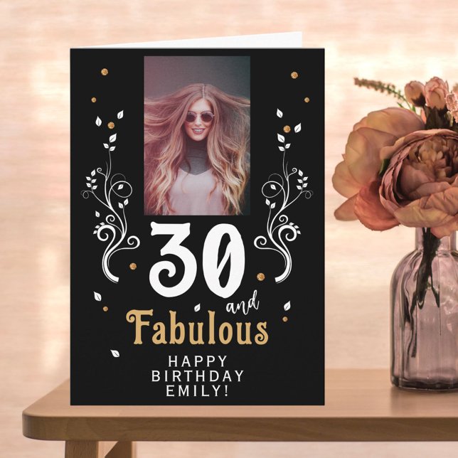 Carte 50 ans et feuillage fabuleux Photo d'anniversaire  (Créateur téléchargé)