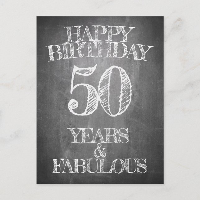 Carte 50 ans style tableau noir (Devant)
