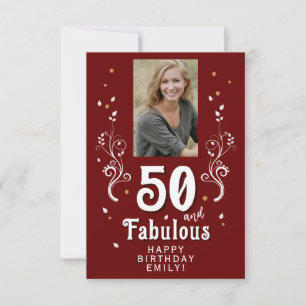 Carte 50 et fabuleux Foliage Rouge 50e anniversaire Phot