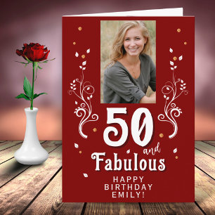 Carte 50 et fabuleux Foliage Rouge 50e anniversaire Phot