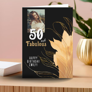 Carte 50 et Fabulous Gold Foliage 50e Anniversaire Photo
