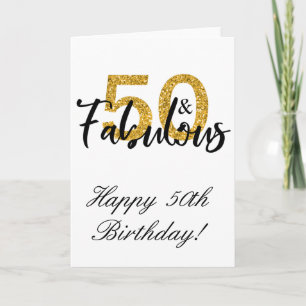 Carte 50 et Fabulous Joyeux Anniversaire 50e