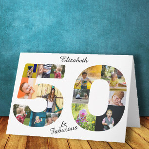 Carte 50 et Fabulous Multi Photo Friend 50e anniversaire