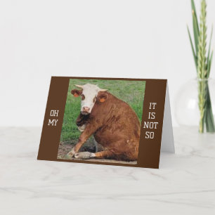 CARTE *50* HUMOUR D'ANNIVERSAIRE D'UNE VACHE À MOURIR