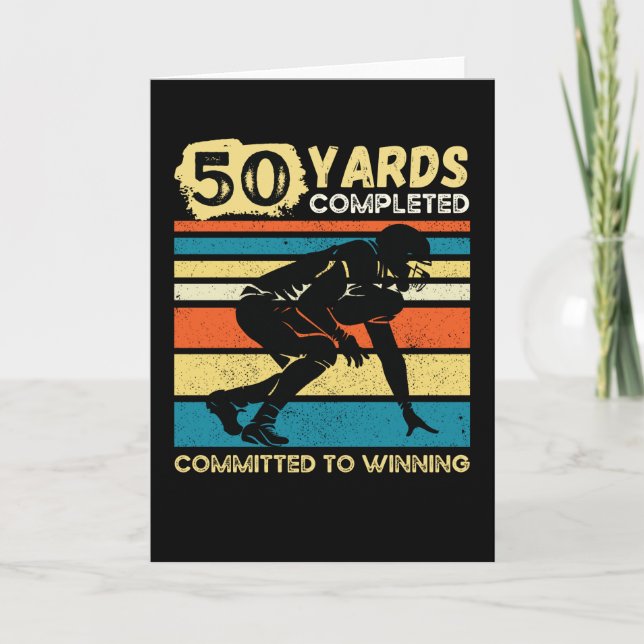 Carte 50 Yards Achevé Football Anniversaire (Devant)