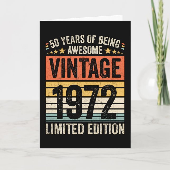 Carte 50 Years Of Being Awesome Vintage 1972 (Devant)