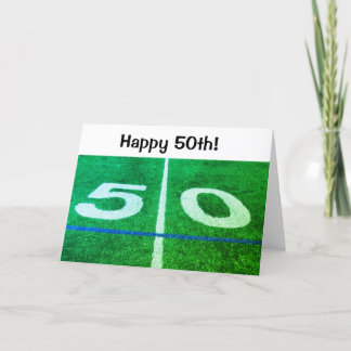 Carte 50e anniversaire 50 mètres de terrain de football