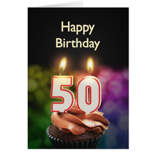 Carte 50e anniversaire avec bougies (Devant)