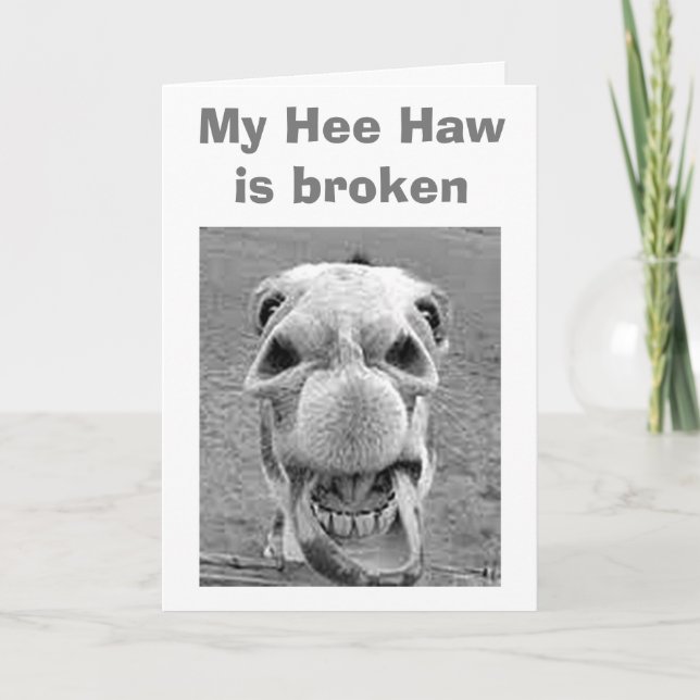 Carte 50e ANNIVERSAIRE=BROKEN HEE HAW POUR CET ÂNE (Devant)