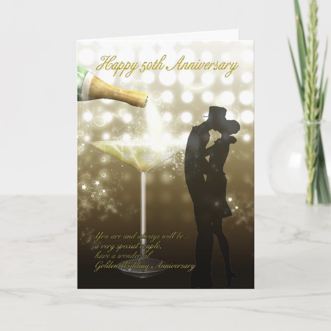 Carte 50e anniversaire - Champagne (Devant)