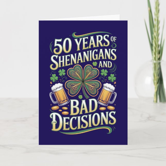 Carte 50e anniversaire de la Saint-Patrick 50 ans (Devant)