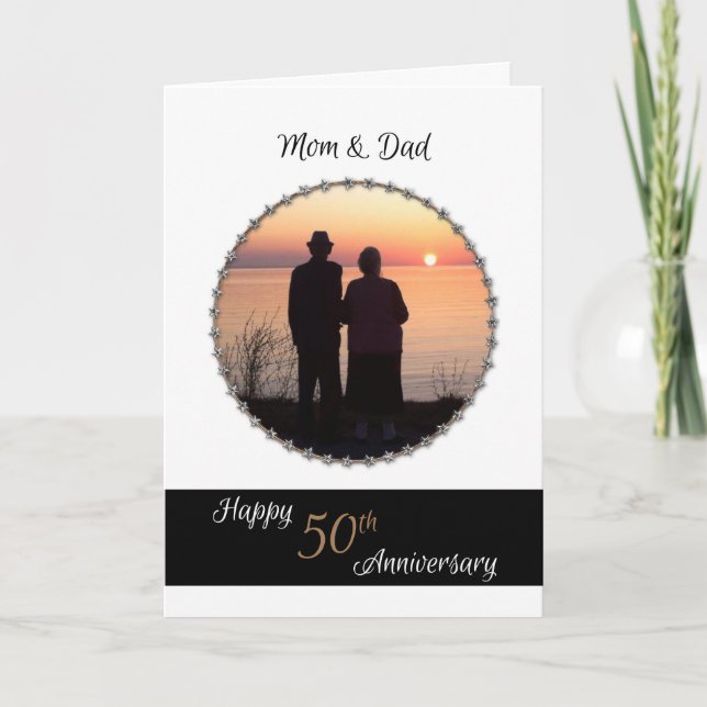 Carte 50e anniversaire de mariage pour maman et pa (Devant)