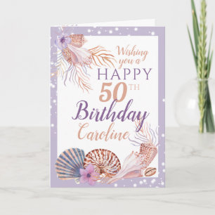 Carte 50e anniversaire de Seashell Coral