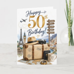 Carte 50e anniversaire de voyage