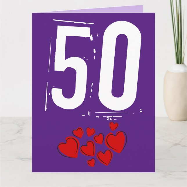 CARTE 50E ANNIVERSAIRE DU MARIAGE ACCUEILLANT LA GRANDE  (Devant)