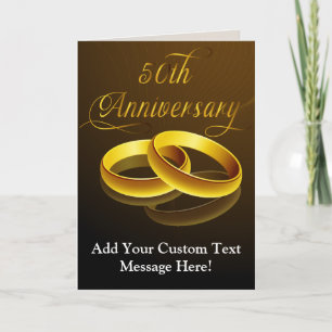 Carte 50e Anniversaire   Écriture dorée